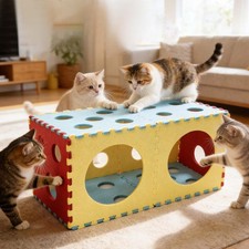 Felt Cat Tunnel Toy with Peek Hole Cats Hideaway Cave