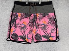 Hurley Phantom Board Shorts Mens 32 Pink Tropical Floral Trunks Quick Dry Surf