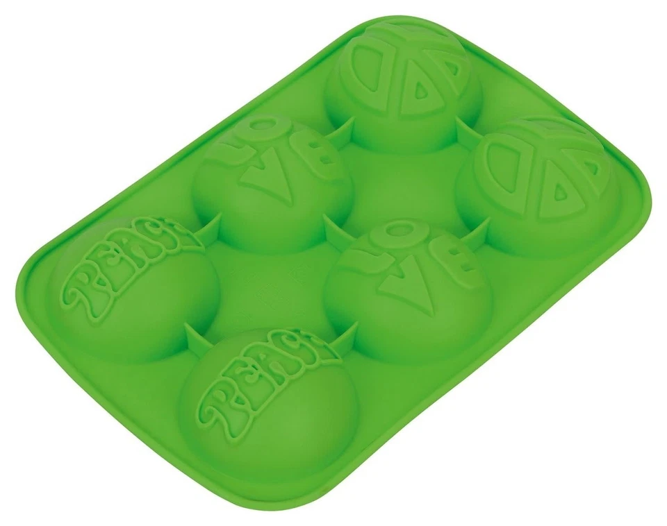 6 moule à pâtisserie en silicone signe Peace vert moule à muffins moule à gât... - Photo 1/1