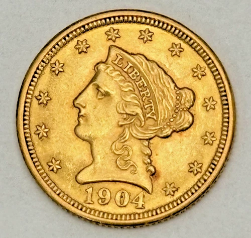 1904 $2 1/2 Gold Liberty Quarter Eagle .12094oz Gold Coin