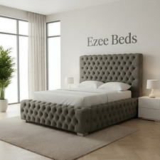 Luna Ambassador Bed Frame In Plush Velvet Fabric With Gas Lift Storage In UK