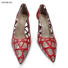 Valentino Garavani Toile Iconographe Womens Red Transparent Pumps Size EUR 37.5