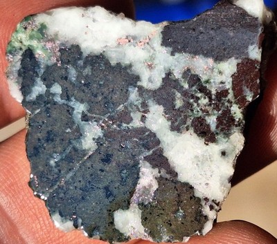 Stone Slab With Copper Prehnite Calcite and More - Polished Display Specimen