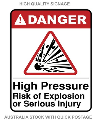 #ad #ad High Pressure Risk of Explosion Warning Sign Sticker High Quality pick sizeA4 A5 AU $13.50