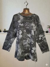 Made in Italy Oversized Glitter Marbled Tie-Dye Sweatshirt Cotton blend