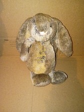 Jellycat Woodland Gray Bashful Bunny 12" Plush RARE.