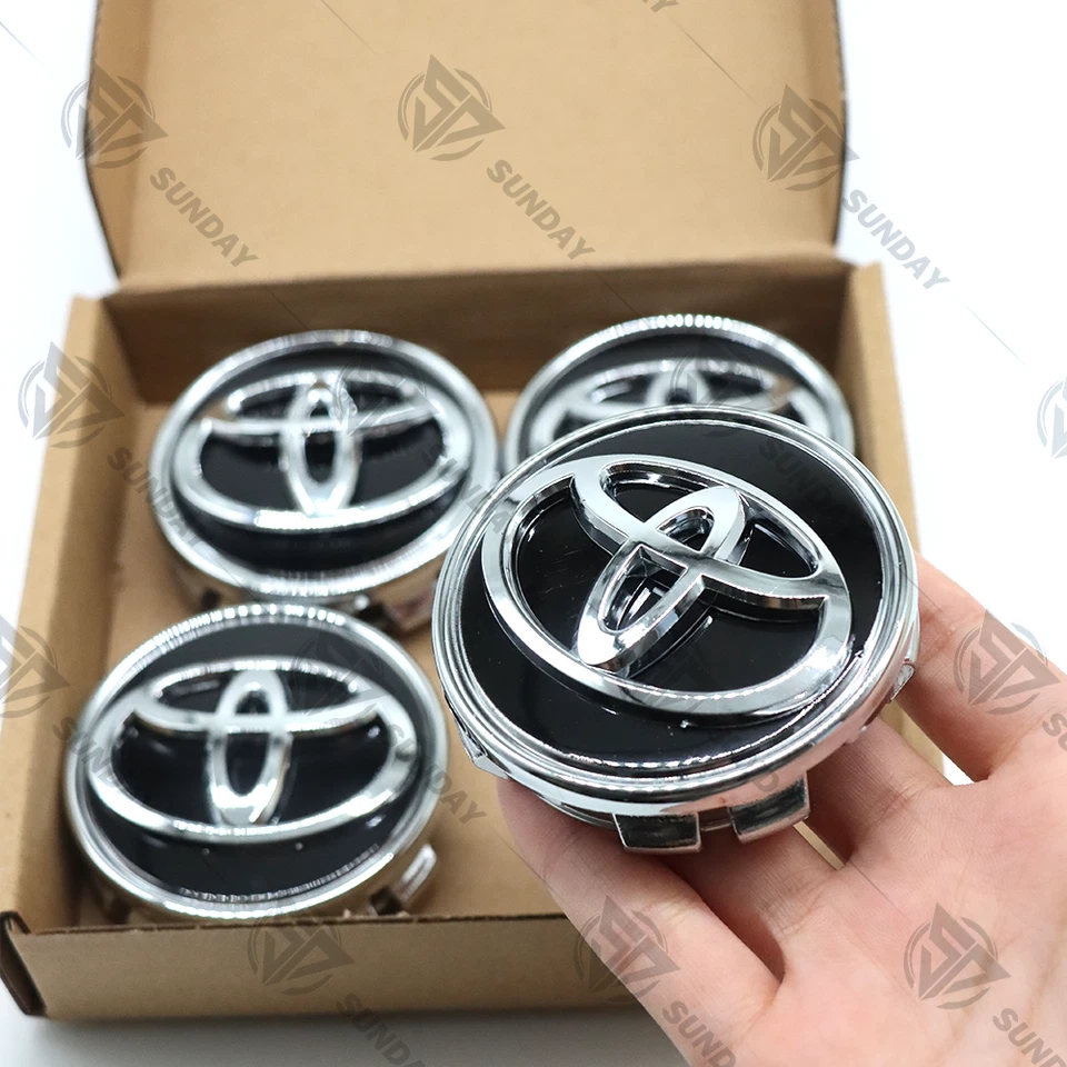4X BLACK 62mm Wheel Center Caps For Camry Avalon RAV4 C-HR PriusVS Corolla Foto 4 de 4