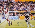 Mario Manningham 11x14 Photo Giants SB XLVI Catch Signed Blue JSA COA W/Inscript