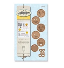 Spellbinders D-Lites Die Emojis 7 Templates Cut Emboss Stencil S1-007 New Diecut
