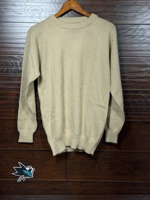 Alpaca Wool Sweater Tejidos Parillo Beige Tan Adult M/L Made In Cusco Peru EUC