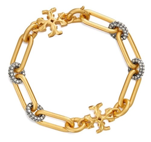 TORY BURCH ROXANNE CHAIN PAVÉ SHORT NECKLACE & BRACELET SET - Picture 3 of 7