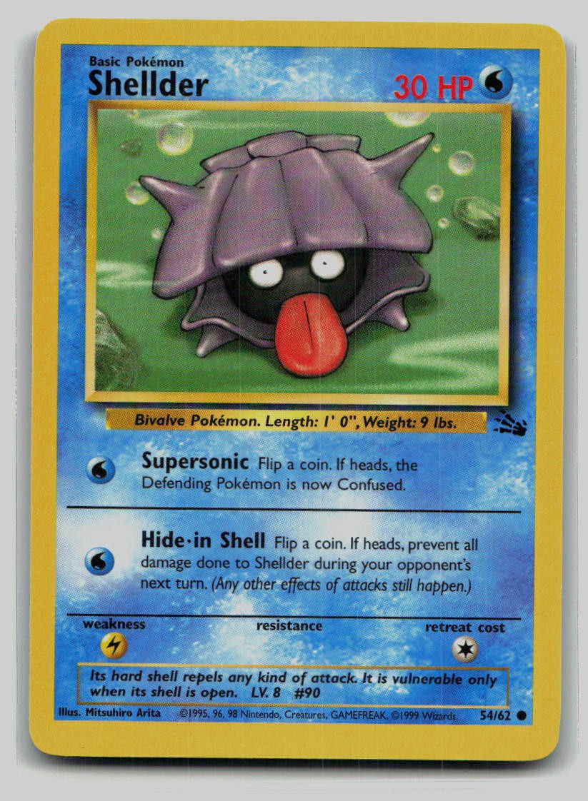 Pokemon TCG Shellder 54/62 Fossil LP A3