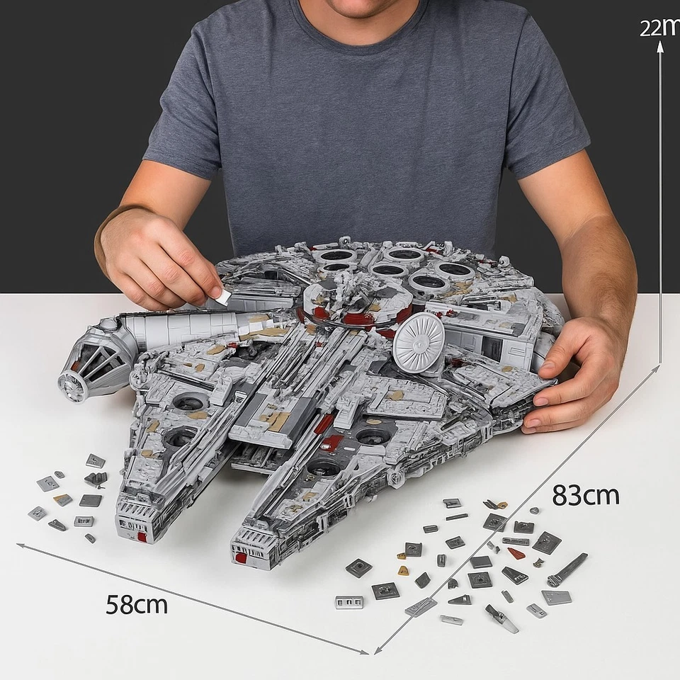 Juego de bloques de construcción Millennium Falcon Galaxy Starship. Sin caja Foto 2 de 3