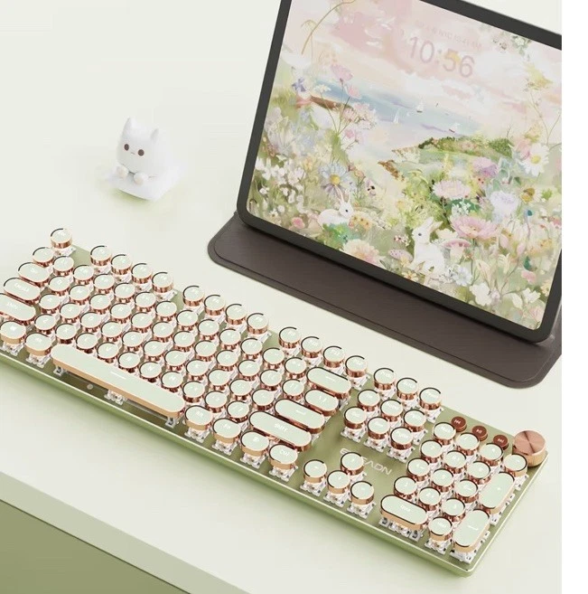 SEUNKWANG Schreibmaschinentastatur kabellos pink/grün