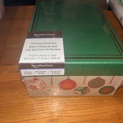 NEW~ Christmas Recollections Memory Box Keepsake Storage Shoe Photo