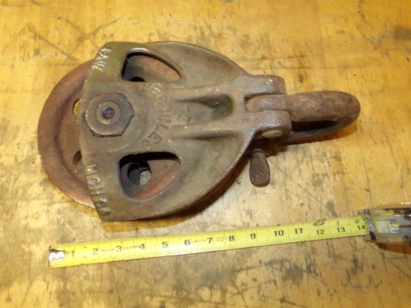 Vintage Hercules Logging Snatch Block W/7" Sheave/Pulley