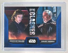 Anakin Skywalker Count Dooku 2023 Topps Star Wars #EC-5 Epic Clashes Blue /50