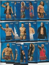 54 CARD LOT OF MISC. 2022 AEW WRESTLING BLUE METAL CARDS WITH NO DOUBLES