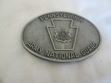 Vintage Pennsylvania Army National Guard Belt Buckle Pewter Limited Ed RJ