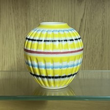 Vintage Hornsea ~ Mini RAINBOW Pattern Globe Vase, Mould #551 ~ 1961-1963