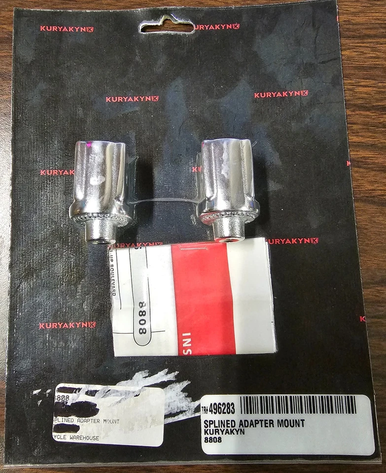Montaje adaptador clavija cromada estriada Kuryakyn OEM Honda Goldwing CBR1000RR Suzuki SV Foto 2 de 4