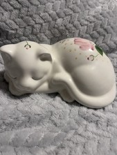 VTG Lasting Products Hand Painted Sleeping Cat Ceramic Figurine Made In USA