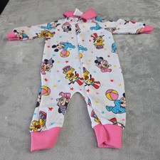 Vintage Playskool Minnie Mouse Sleeper Romper Size 0-3 Months Baby Girl