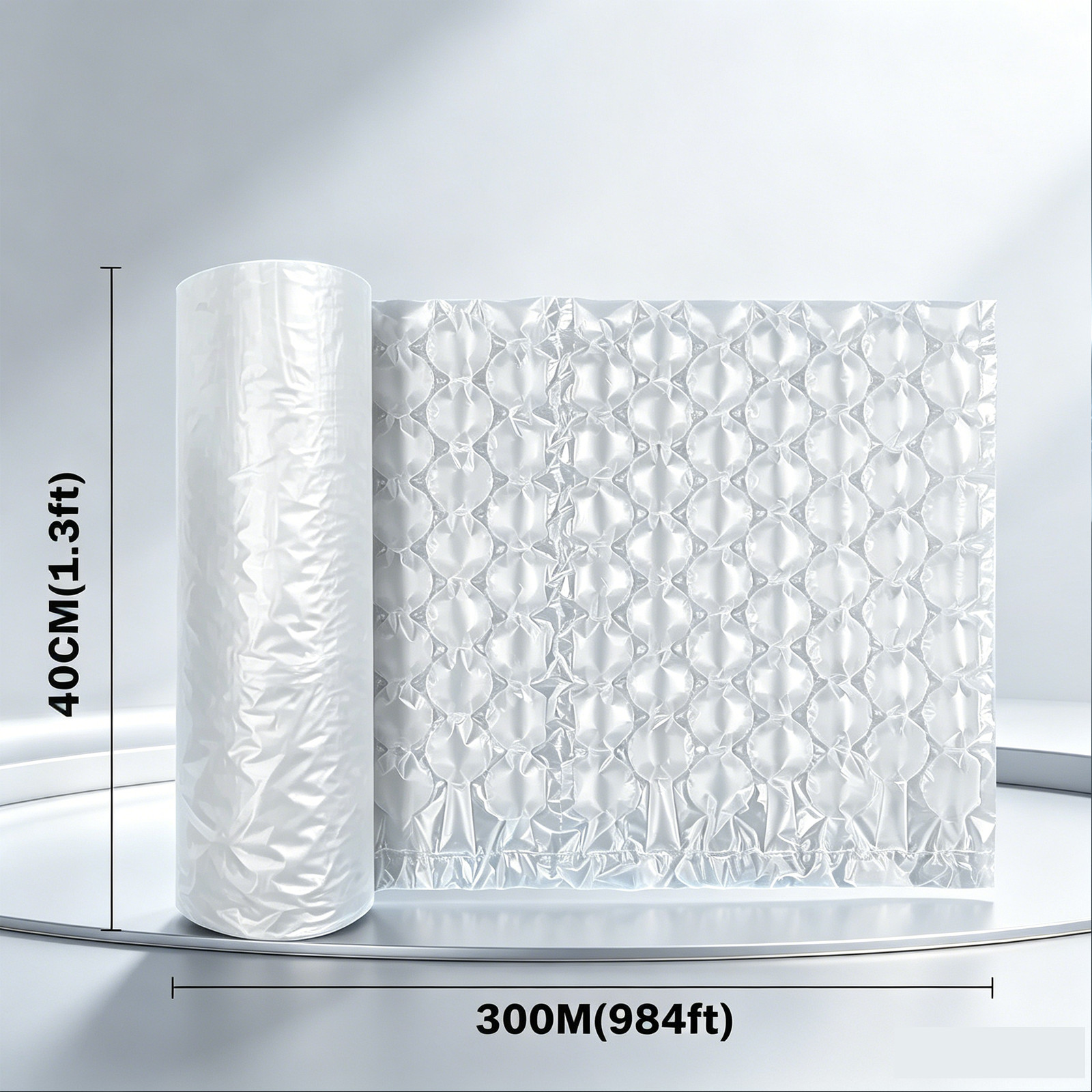 984ft x16" Air Cushion Machine Film Small Bubble Pillow Packaging Padding Roll 1