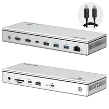 WAVLINK Thunderbolt 4 Dock 98W PD Quad 4K Display 2.5G Ethernet 15-in-1/13-in-1