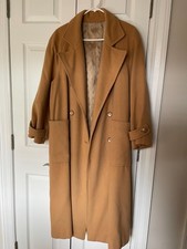 Vintage Tan Womens Wool Coat, Like New