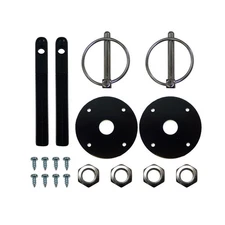 Aluminum Universal Hood pin set kit Chrome Hardware Flip Over Chevy Ford Mopa...