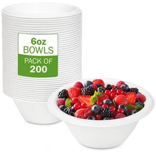 Disposable Bowls Compostable Paper Bowls Heavy Duty Bowls 6Oz , 8Oz , 12 Oz -FPN