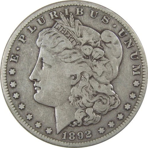 1892 S Morgan Silver Dollar F Fine $1 Coin Collectible SKU:I23966