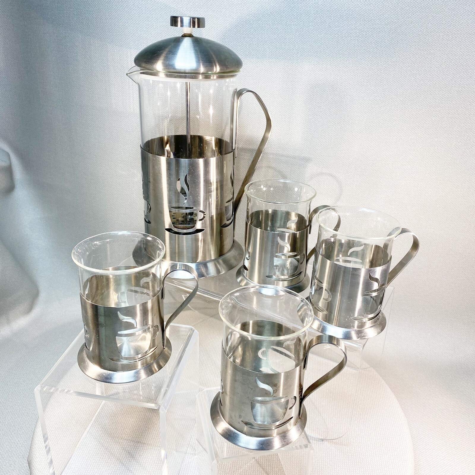 5 Pc Gourmet Coffee Press Set Berghoff Read Discription