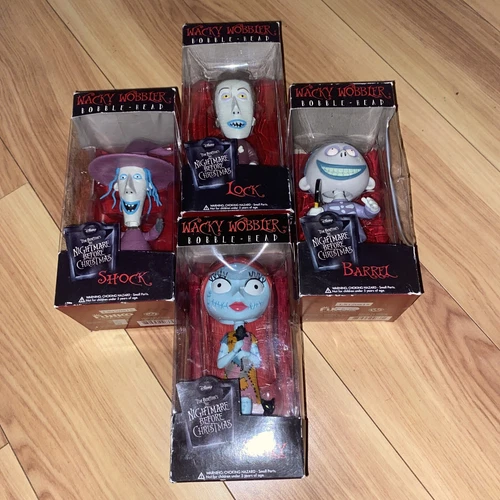 Set Of 4 wobbler disney The Nightmare Before Christmas Barrel 2012 bobblehead