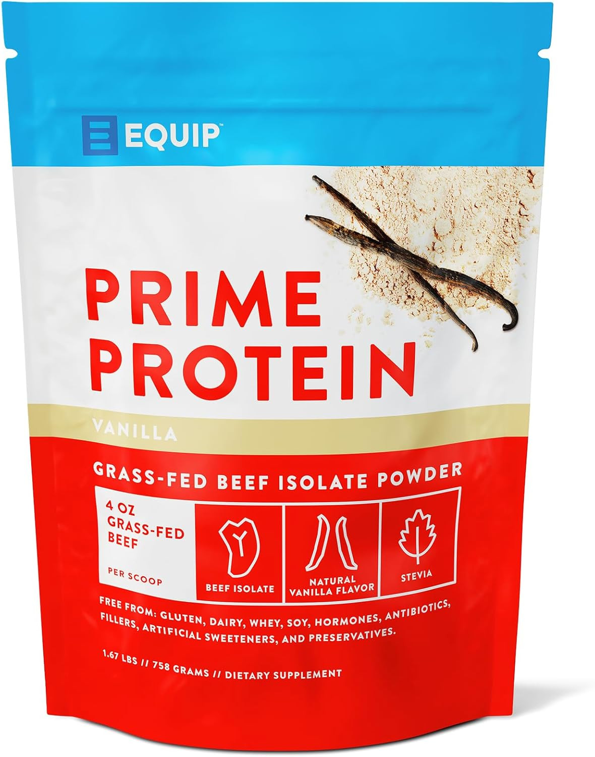 Equip Foods Prime Protein Powder | Clean, Grass Fed Beef Protein Isolate | Carni
