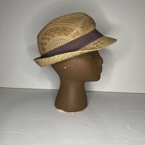Kenny K. Upton Straw Fedora Porkpie Hat Size L Cruise Summer Vacation Wear - Picture 4 of 7