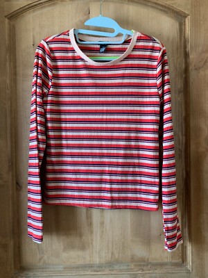 Rue 21 Striped Long Sleeve Top sz M Multi-Color