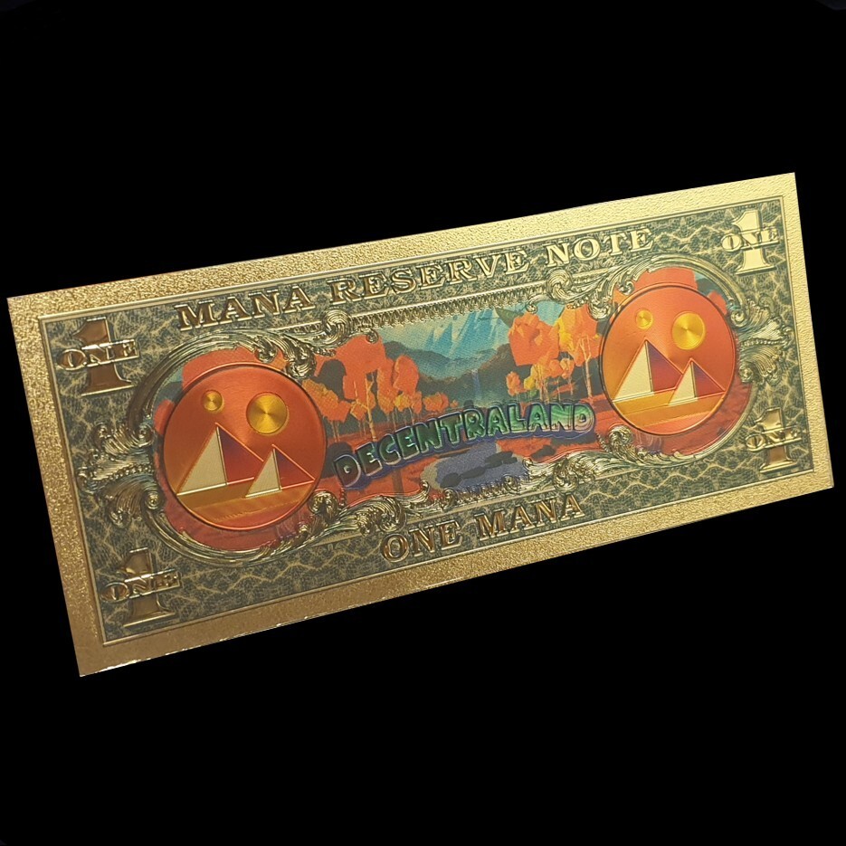 Novelty Coin Mana Commemorative Gold Foil Note - Decentraland Cryptocurrency  Collectible Blockchain Token Bitcoin Coin