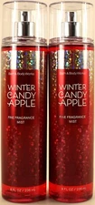QTY 2 - Bath & Body Works WINTER CANDY APPLE Fine Fragrance Body Mist Spray 8 Oz