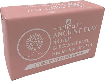 Zion Health Ancient Clay Bar Soap, Bergamot Rose, 6 oz (170 g)