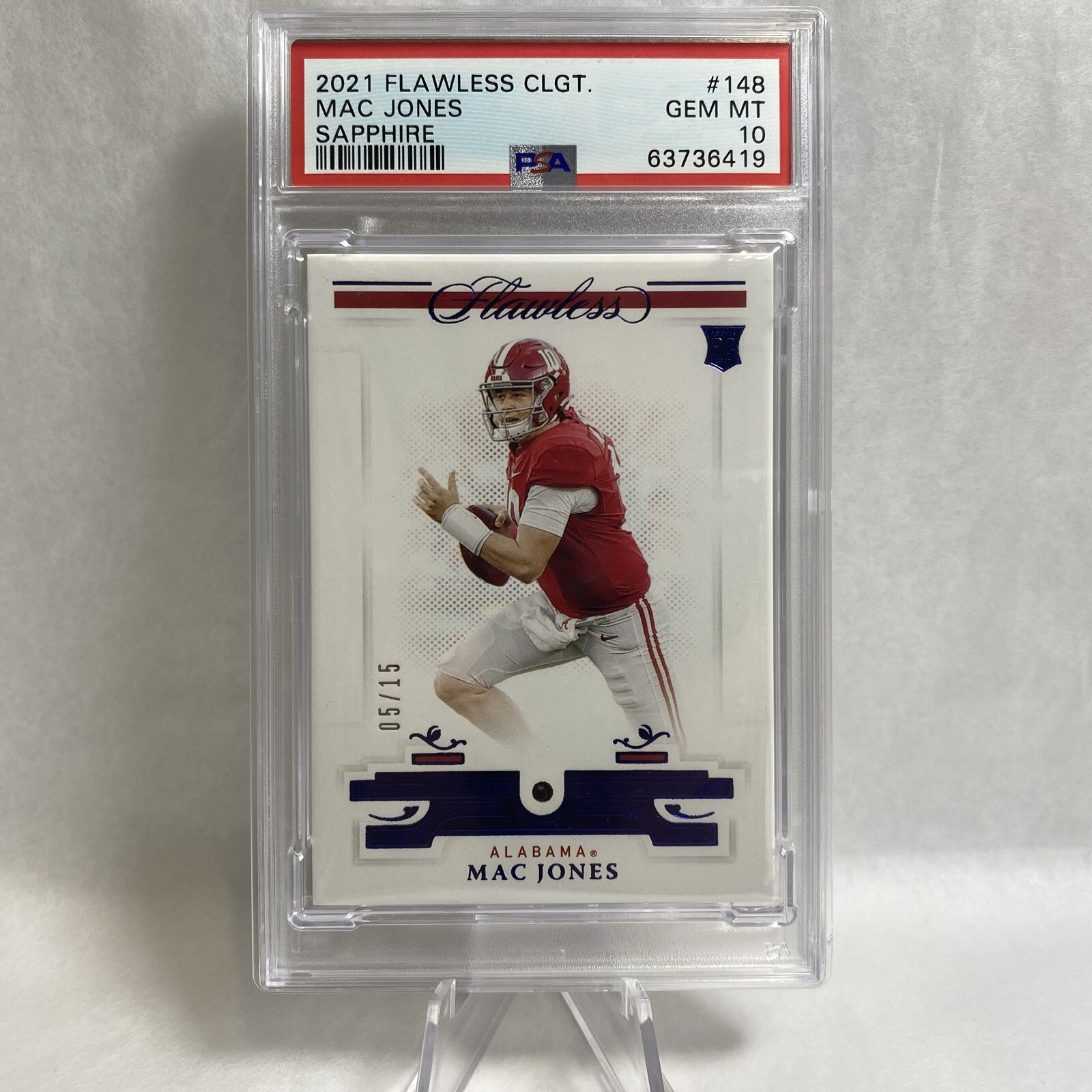 Mac Jones Panini Flawless Collegiate #148 Sapphire