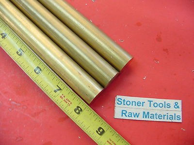 3 pieces 7/8'' C360 BRASS SOLID ROUND ROD 8'' long New Lathe Bar Stock .875'' H02