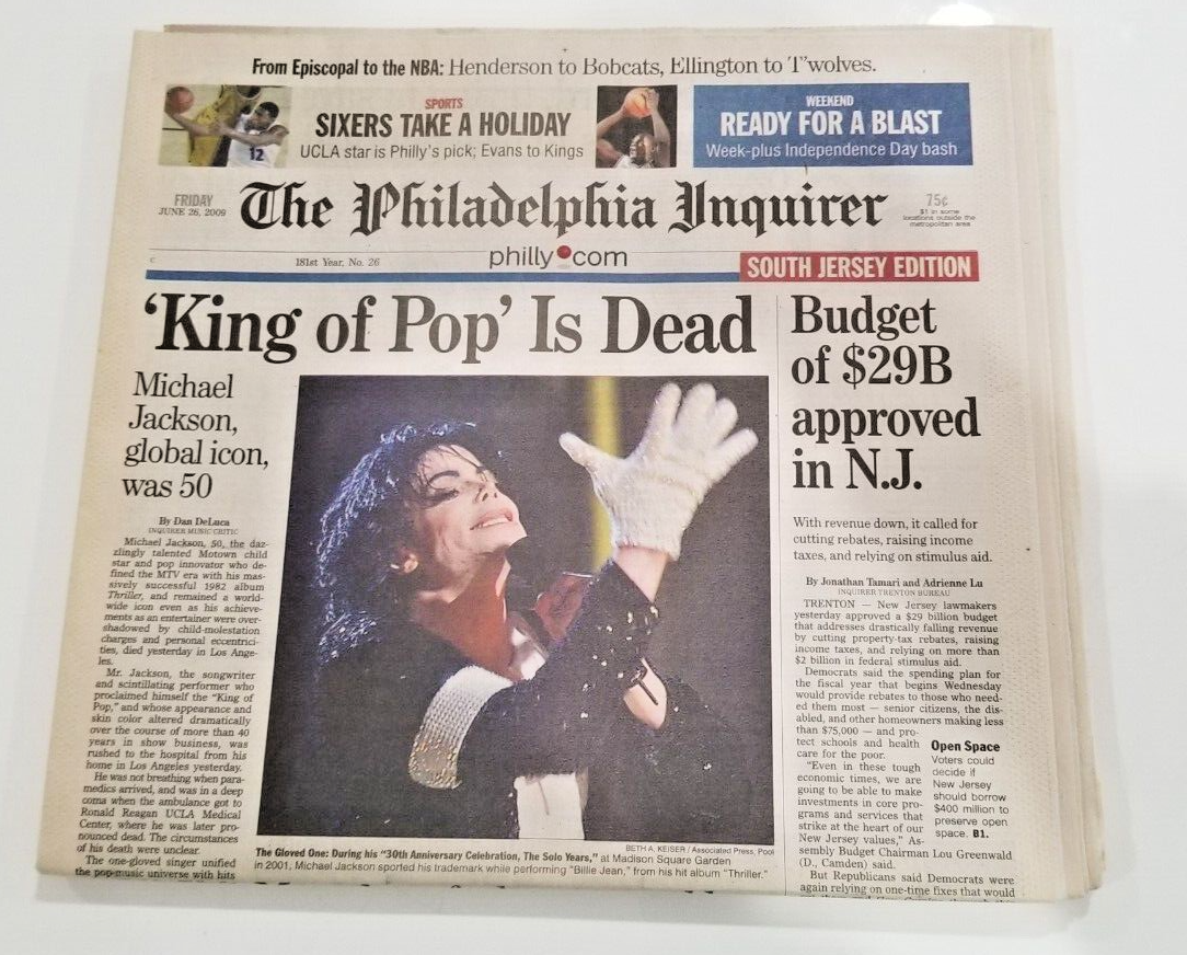 NEW Bundle of 3 Newspapers from June 2009 on Michael Jackson
