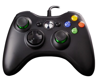 Laser Wired PC Gaming Controller Dual Motor Vibration 2,5m Kabel Schwarz