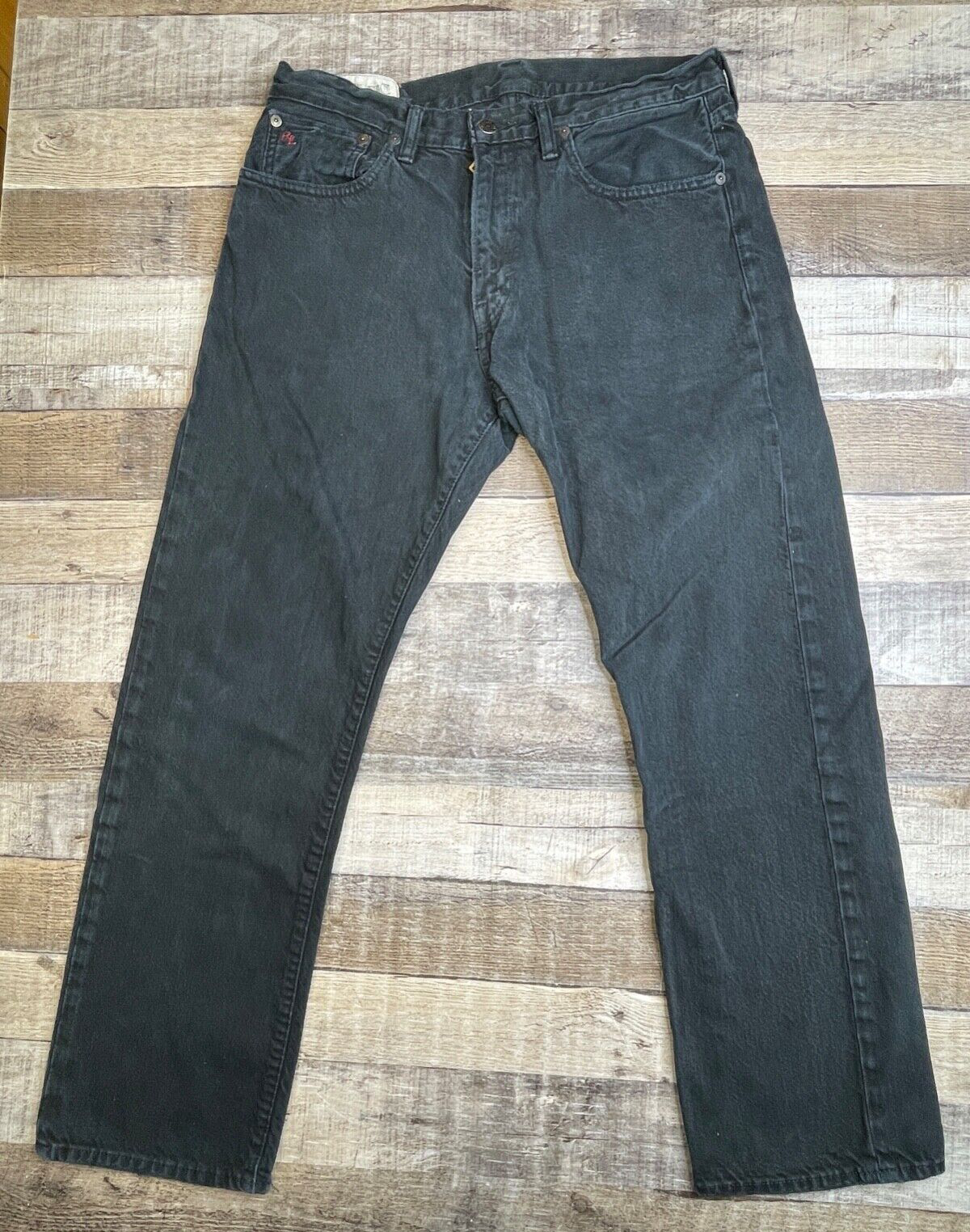 Polo Ralph Lauren Jeans Uomo 32x30 Nero Classico 867 Pony Gamba Dritta Western