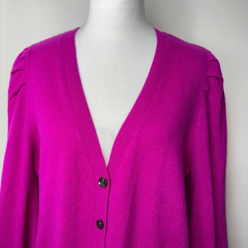 CHARTER CLUB Luxury Cashmere Women's Fuchsia Pink Cardigan Sweater XL - Picture 7 of 15