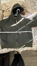 Vintage Carhartt j130 mos faded moss green hooded jacket coat size large