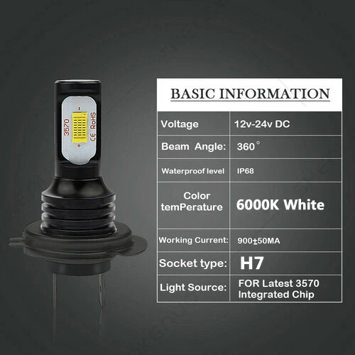 Para BMW K1200LT 1998-2003 - 4X H3+H7 LED Faros Bombilla Luz Alta Baja 6000K HKB Foto 2 de 4