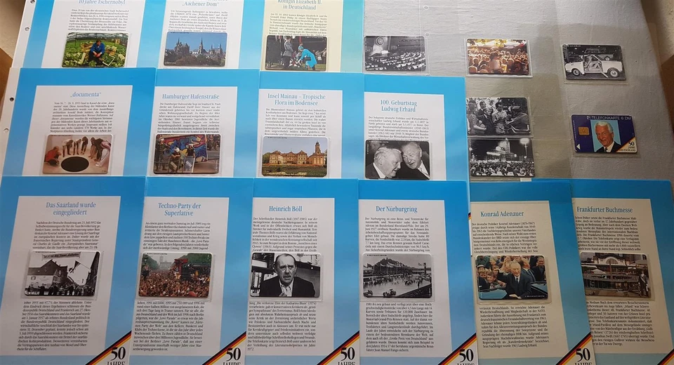 Telefonkarten 50 Jahre Deutschland 3 Alben 85 Stück postfrisch mint/**  - Bild 4 von 4